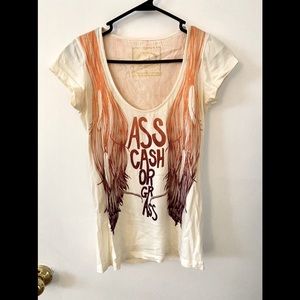 Sugarhigh Ass Cash or Grass scoop neck graphic tee